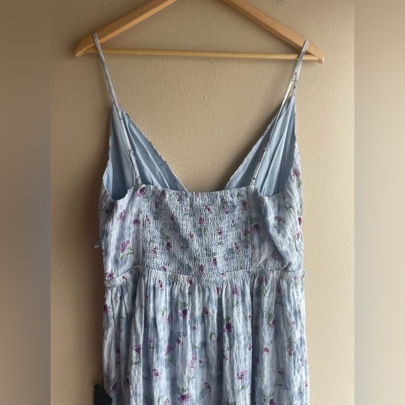 New Lulus Women Floral Blue Maxi Dress Size XL - Picture 6 of 10